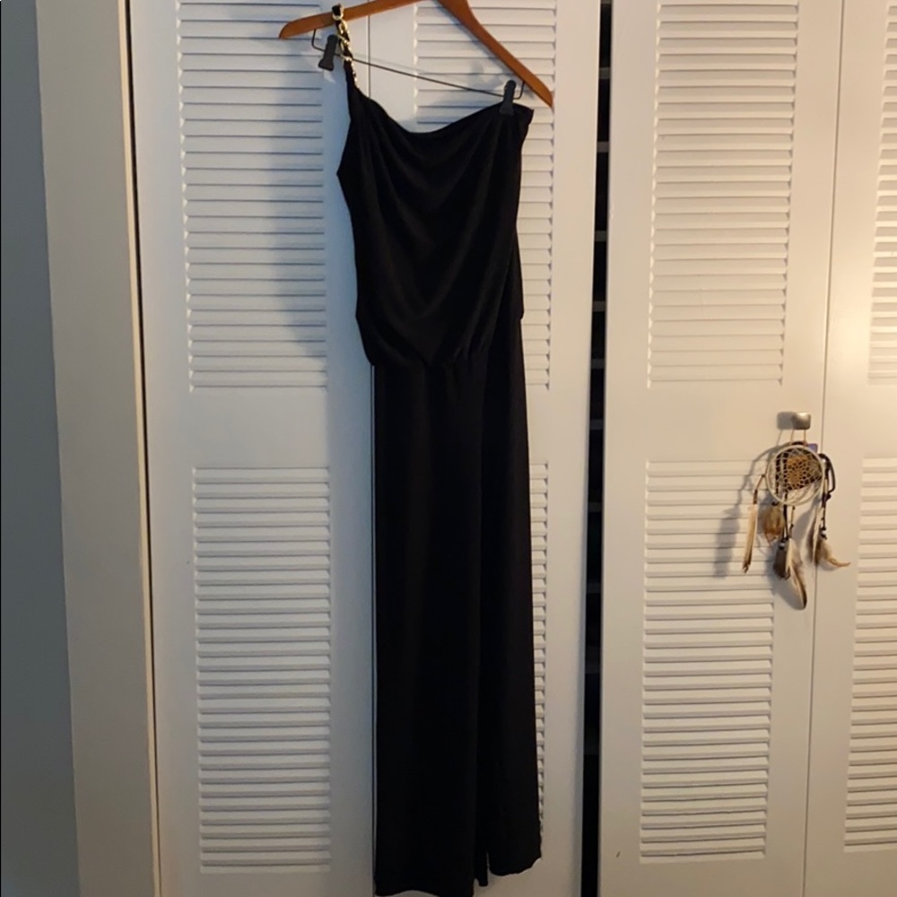 Black Romper with gold detail